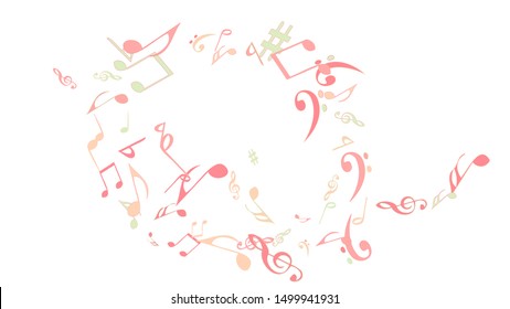 Musical Signs. Modern Background with Notes. Vector Element for Musical Poster, Banner, Advertising, Card. Minimalistic Simple Background.
