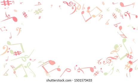 Musical Signs. Modern Background with Notes. Vector Element for Musical Poster, Banner, Advertising, Card. Minimalistic Simple Background.
