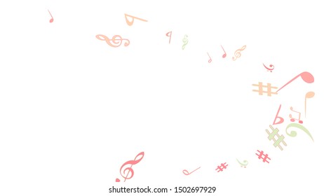 Musical Signs. Modern Background with Notes. Vector Element for Musical Poster, Banner, Advertising, Card. Minimalistic Simple Background.

