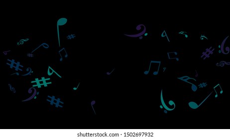 Musical Signs. Modern Background with Notes. Vector Element for Musical Poster, Banner, Advertising, Card. Minimalistic Simple Background.
