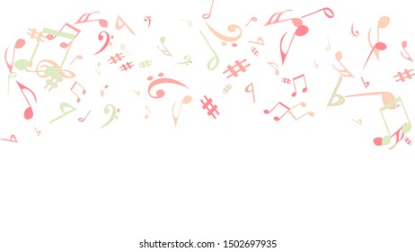 Musical Signs. Modern Background with Notes. Vector Element for Musical Poster, Banner, Advertising, Card. Minimalistic Simple Background.
