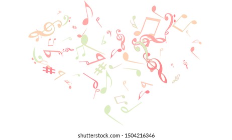 Musical Signs. Modern Background with Notes. Vector Element for Musical Poster, Banner, Advertising, Card. Minimalistic Simple Background.
