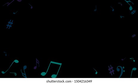 Musical Signs. Modern Background with Notes. Vector Element for Musical Poster, Banner, Advertising, Card. Minimalistic Simple Background.
