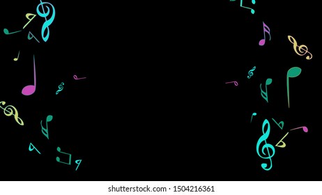 Musical Signs. Modern Background with Notes. Vector Element for Musical Poster, Banner, Advertising, Card. Minimalistic Simple Background.
