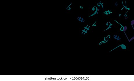 Musical Signs. Modern Background with Notes. Vector Element for Musical Poster, Banner, Advertising, Card. Minimalistic Simple Background.
