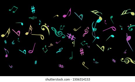 Musical Signs. Modern Background with Notes. Vector Element for Musical Poster, Banner, Advertising, Card. Minimalistic Simple Background.
