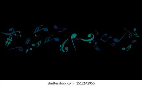 Musical Signs. Modern Background with Notes. Vector Element for Musical Poster, Banner, Advertising, Card. Minimalistic Simple Background.
