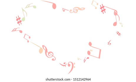 Musical Signs. Modern Background with Notes. Vector Element for Musical Poster, Banner, Advertising, Card. Minimalistic Simple Background.

