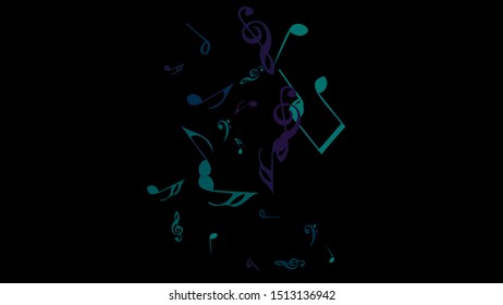 Musical Signs. Modern Background with Notes. Vector Element for Musical Poster, Banner, Advertising, Card. Minimalistic Simple Background.
