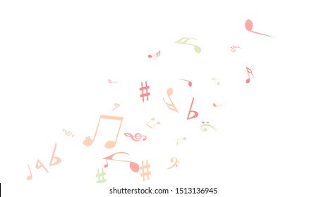 Musical Signs. Modern Background with Notes. Vector Element for Musical Poster, Banner, Advertising, Card. Minimalistic Simple Background.
