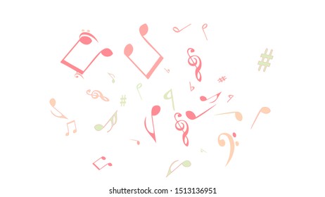 Musical Signs. Modern Background with Notes. Vector Element for Musical Poster, Banner, Advertising, Card. Minimalistic Simple Background.
