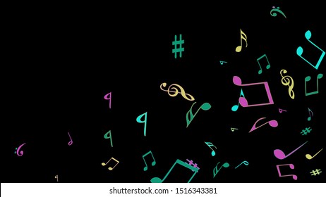 Musical Signs. Modern Background with Notes. Vector Element for Musical Poster, Banner, Advertising, Card. Minimalistic Simple Background.
