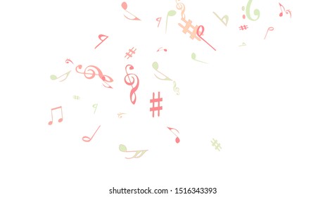 Musical Signs. Modern Background with Notes. Vector Element for Musical Poster, Banner, Advertising, Card. Minimalistic Simple Background.
