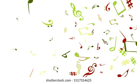 Musical Signs. Modern Background with Notes. Vector Element for Musical Poster, Banner, Advertising, Card. Minimalistic Simple Background.
