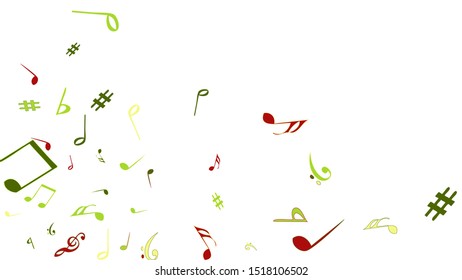 Musical Signs. Modern Background with Notes. Vector Element for Musical Poster, Banner, Advertising, Card. Minimalistic Simple Background.
