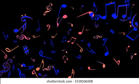 Musical Signs. Modern Background with Notes. Vector Element for Musical Poster, Banner, Advertising, Card. Minimalistic Simple Background.
