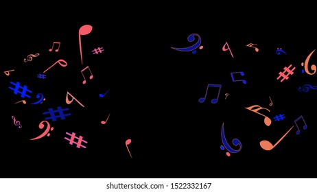 Musical Signs. Modern Background with Notes. Vector Element for Musical Poster, Banner, Advertising, Card. Minimalistic Simple Background.
