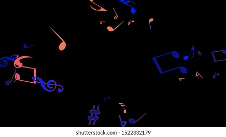 Musical Signs. Modern Background with Notes. Vector Element for Musical Poster, Banner, Advertising, Card. Minimalistic Simple Background.
