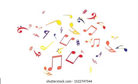 Musical Signs. Modern Background with Notes. Vector Element for Musical Poster, Banner, Advertising, Card. Minimalistic Simple Background.
