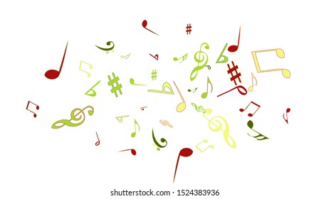 Musical Signs. Modern Background with Notes. Vector Element for Musical Poster, Banner, Advertising, Card. Minimalistic Simple Background.
