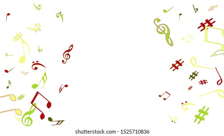 Musical Signs. Modern Background with Notes. Vector Element for Musical Poster, Banner, Advertising, Card. Minimalistic Simple Background.
