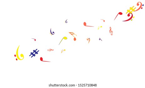 Musical Signs. Modern Background with Notes. Vector Element for Musical Poster, Banner, Advertising, Card. Minimalistic Simple Background.
