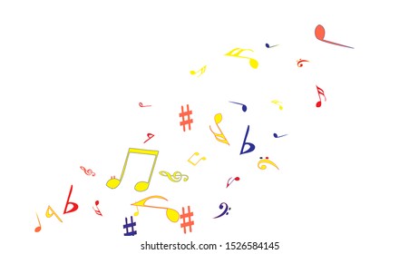 Musical Signs. Modern Background with Notes. Vector Element for Musical Poster, Banner, Advertising, Card. Minimalistic Simple Background.
