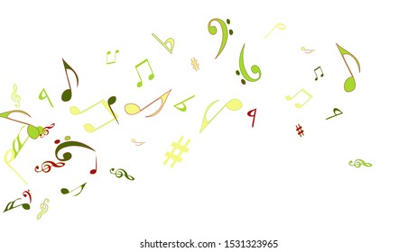 Musical Signs. Modern Background with Notes. Vector Element for Musical Poster, Banner, Advertising, Card. Minimalistic Simple Background.
