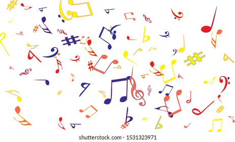 Musical Signs. Modern Background with Notes. Vector Element for Musical Poster, Banner, Advertising, Card. Minimalistic Simple Background.
