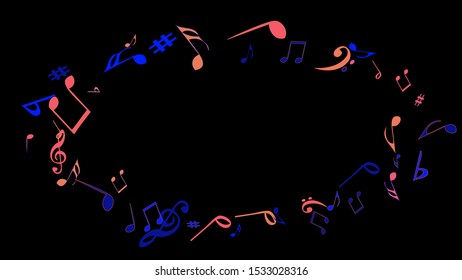 Musical Signs. Modern Background with Notes. Vector Element for Musical Poster, Banner, Advertising, Card. Minimalistic Simple Background.
