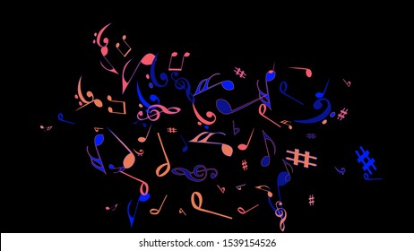 Musical Signs. Modern Background with Notes. Vector Element for Musical Poster, Banner, Advertising, Card. Minimalistic Simple Background.
