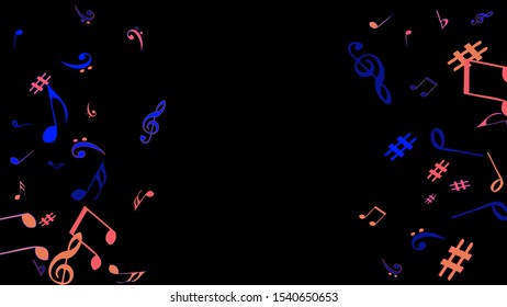Musical Signs. Modern Background with Notes. Vector Element for Musical Poster, Banner, Advertising, Card. Minimalistic Simple Background.
