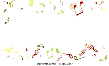 Musical Signs. Modern Background with Notes. Vector Element for Musical Poster, Banner, Advertising, Card. Minimalistic Simple Background.
