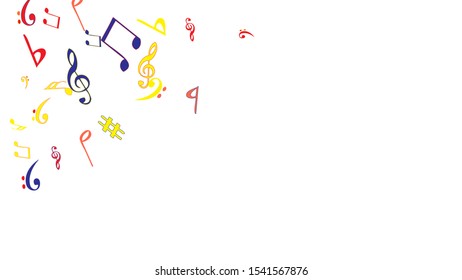 Musical Signs. Modern Background with Notes. Vector Element for Musical Poster, Banner, Advertising, Card. Minimalistic Simple Background.
