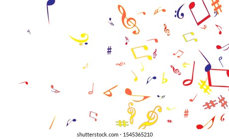 Musical Signs. Modern Background with Notes. Vector Element for Musical Poster, Banner, Advertising, Card. Minimalistic Simple Background.

