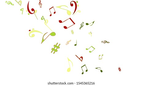 Musical Signs. Modern Background with Notes. Vector Element for Musical Poster, Banner, Advertising, Card. Minimalistic Simple Background.
