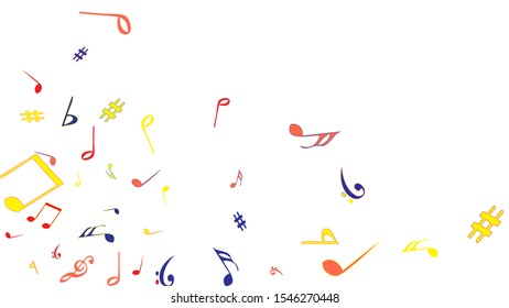 Musical Signs. Modern Background with Notes. Vector Element for Musical Poster, Banner, Advertising, Card. Minimalistic Simple Background.
