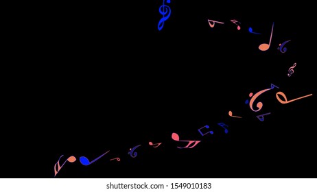 Musical Signs. Modern Background with Notes. Vector Element for Musical Poster, Banner, Advertising, Card. Minimalistic Simple Background.
