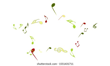 Musical Signs. Modern Background with Notes. Vector Element for Musical Poster, Banner, Advertising, Card. Minimalistic Simple Background.
