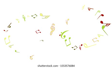 Musical Signs. Modern Background with Notes. Vector Element for Musical Poster, Banner, Advertising, Card. Minimalistic Simple Background.
