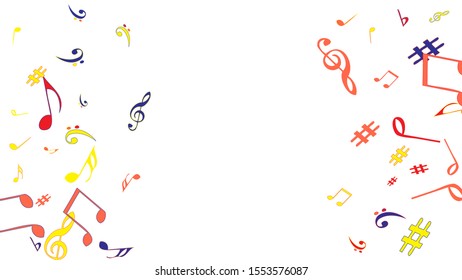 Musical Signs. Modern Background with Notes. Vector Element for Musical Poster, Banner, Advertising, Card. Minimalistic Simple Background.
