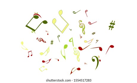 Musical Signs. Modern Background with Notes. Vector Element for Musical Poster, Banner, Advertising, Card. Minimalistic Simple Background.
