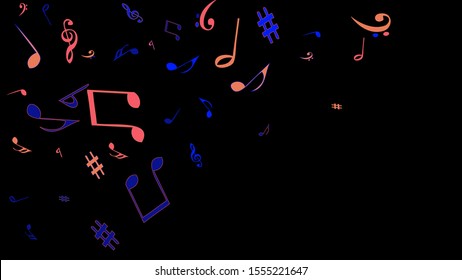 Musical Signs. Modern Background with Notes. Vector Element for Musical Poster, Banner, Advertising, Card. Minimalistic Simple Background.
