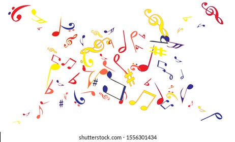 Musical Signs. Modern Background with Notes. Vector Element for Musical Poster, Banner, Advertising, Card. Minimalistic Simple Background.
