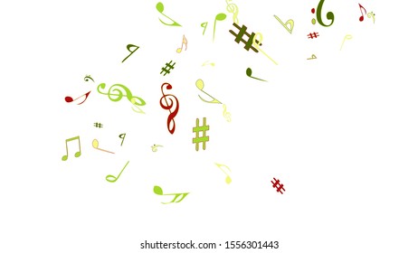 Musical Signs. Modern Background with Notes. Vector Element for Musical Poster, Banner, Advertising, Card. Minimalistic Simple Background.
