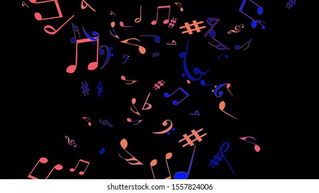 Musical Signs. Modern Background with Notes. Vector Element for Musical Poster, Banner, Advertising, Card. Minimalistic Simple Background.
