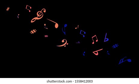 Musical Signs. Modern Background with Notes. Vector Element for Musical Poster, Banner, Advertising, Card. Minimalistic Simple Background.
