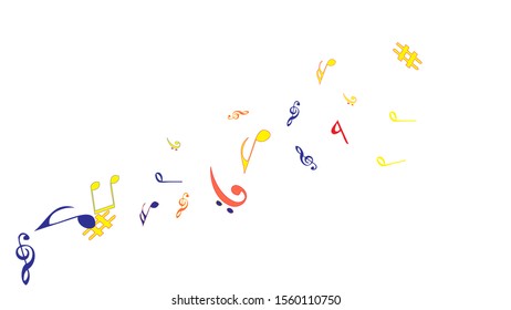 Musical Signs. Modern Background with Notes. Vector Element for Musical Poster, Banner, Advertising, Card. Minimalistic Simple Background.
