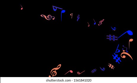 Musical Signs. Modern Background with Notes. Vector Element for Musical Poster, Banner, Advertising, Card. Minimalistic Simple Background.
