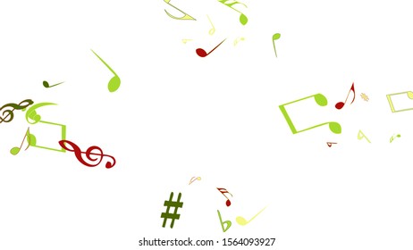 Musical Signs. Modern Background with Notes. Vector Element for Musical Poster, Banner, Advertising, Card. Minimalistic Simple Background.
